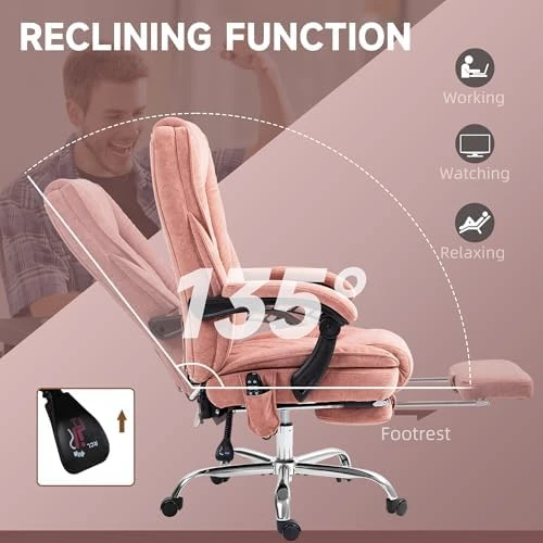 Massage Office Chair with Foot Rest — Massage Chairs, Vinsetto