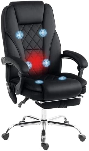Massage Office Chair with Foot Rest — Massage Chairs, Vinsetto
