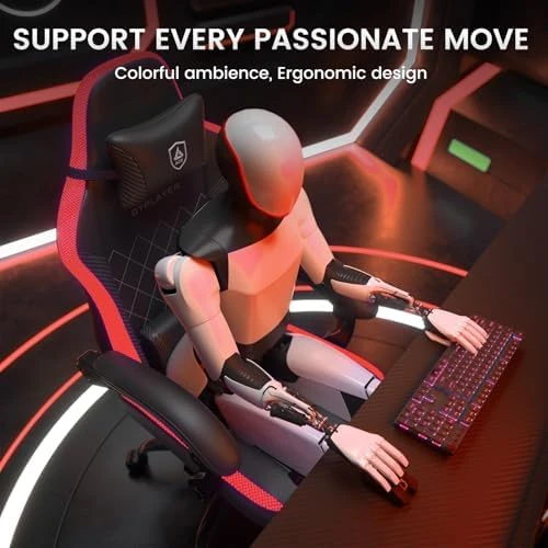 RGB Gaming Chair with Footrest, Massage, LED Lights, Lumbar Support — Smart Chairs, GTPLAYER