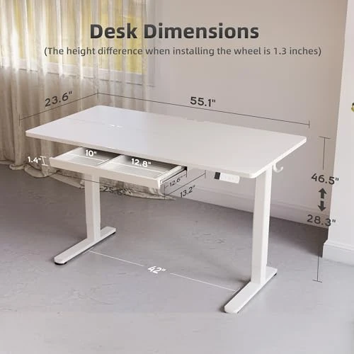 55 x 24 Inch Standing Desk with Drawers — Standing Desk, YDN