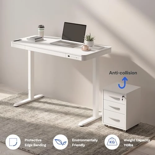 Comhar Electric Standing Desk with Drawers and USB Charging — Standing Desk, FLEXISPOT