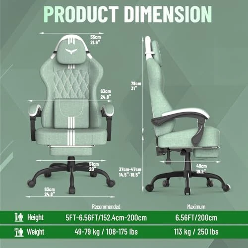 Cotton Fabric Gaming Chair — Smart Chairs, Visit the Ferghana Store