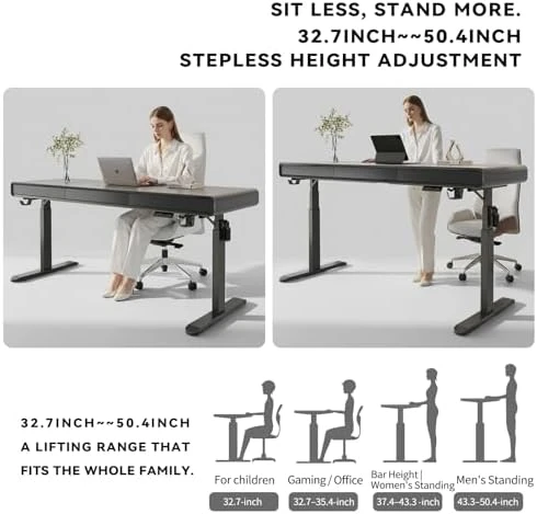 Electric Standing Desk with 3 Drawers — Standing Desk, Dongge