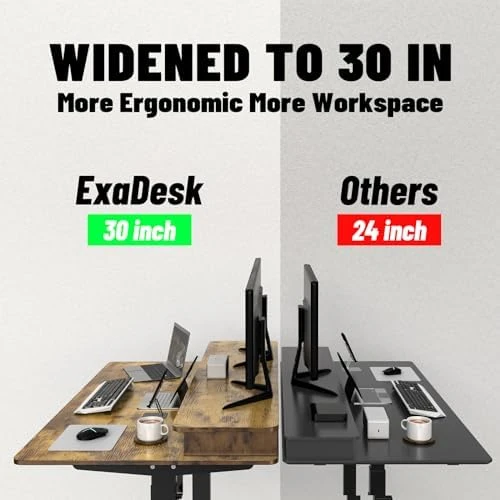 Electric Standing Desk with 4 Drawers and Storage Shelves — Standing Desk, ExaDesk