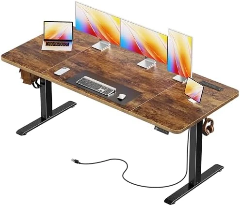 Electric Standing Desk with Power Outlets and USB-C Port — Standing Desk, Huuger