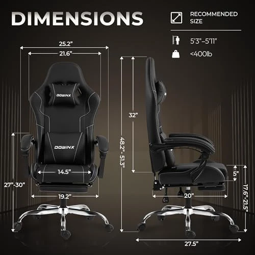 Ergonomic Gaming Chair with Footrest — Smart Chairs, Dowinx