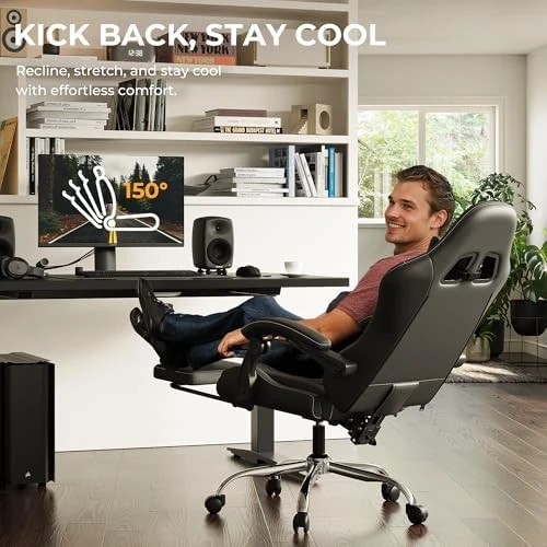 Ergonomic Gaming Chair with Footrest — Smart Chairs, Dowinx