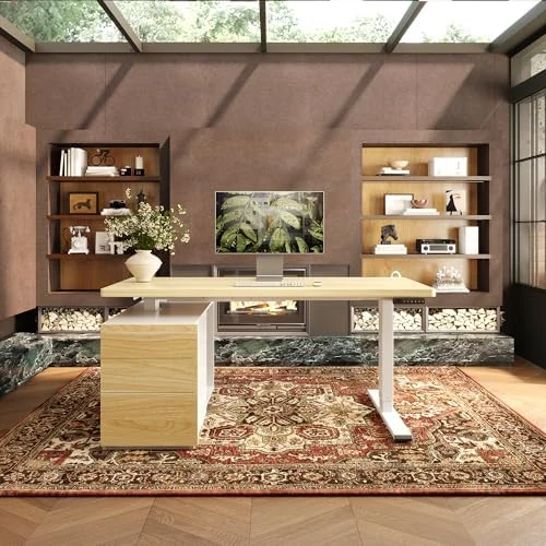 Executive Standing Desk with Drawers & CPU Holder — Standing Desk, FLEXISPOT