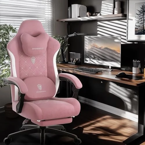 Fabric Gaming Chair with Heated Massage Lumbar Support — Massage Chairs, Dowinx