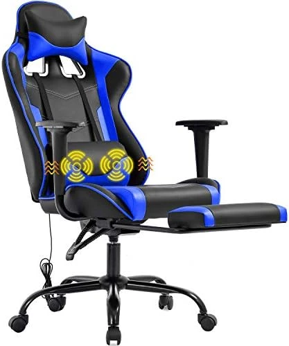 Gaming Chair with Massage, Reclining, and Footrest — Massage Chairs, BestOffice