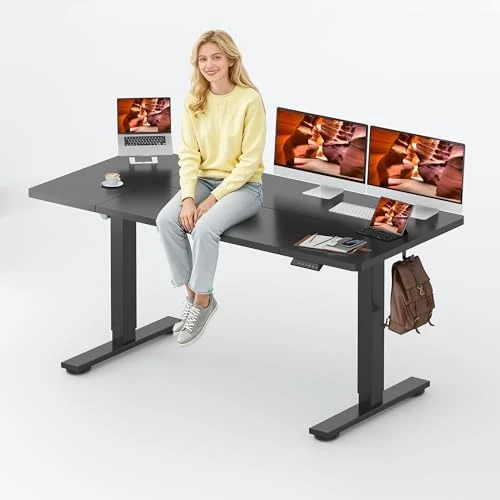 Large Height Adjustable Standing Desk with Cable Management — Standing Desk, FitStand