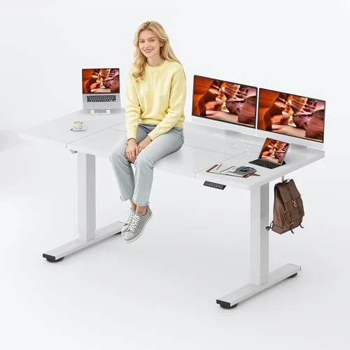 Large Height Adjustable Standing Desk with Cable Management — Standing Desk, FitStand
