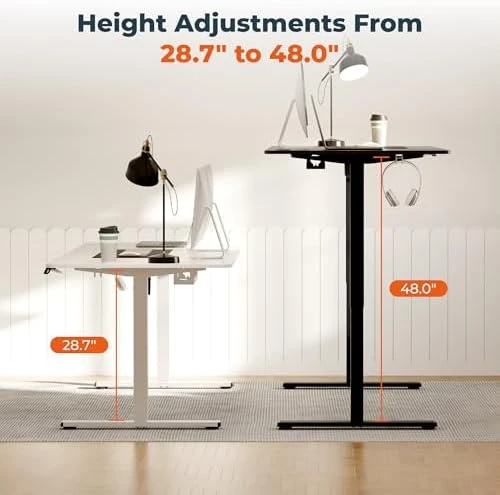 Large Height Adjustable Standing Desk with Cable Management — Standing Desk, FitStand