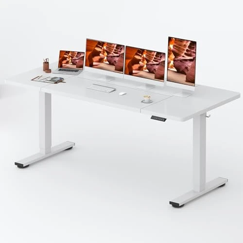 Large Height Adjustable Standing Desk with Cable Management — Standing Desk, FitStand