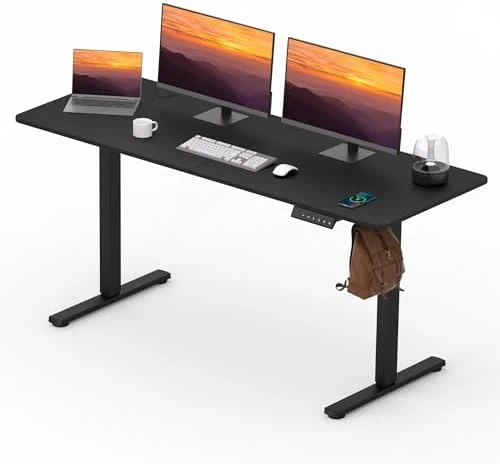 Large Height Adjustable Standing Desk with Cable Management — Standing Desk, FitStand
