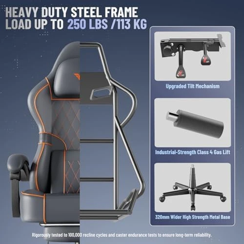 Leather Ergonomic Gaming Chair with Footrest and Linkage Armrest — Smart Chairs, Ferghana