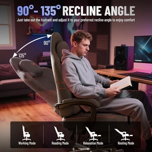 Leather Ergonomic Gaming Chair with Footrest and Linkage Armrest — Smart Chairs, Ferghana