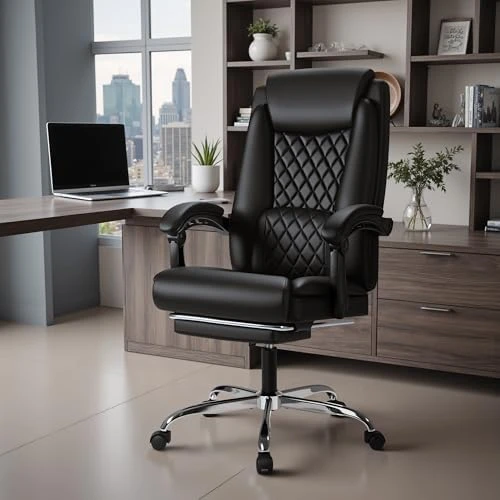Office Chair with Footrest Ergonomic High Back Executive Computer Desk Chair — Smart Chairs, Furmax