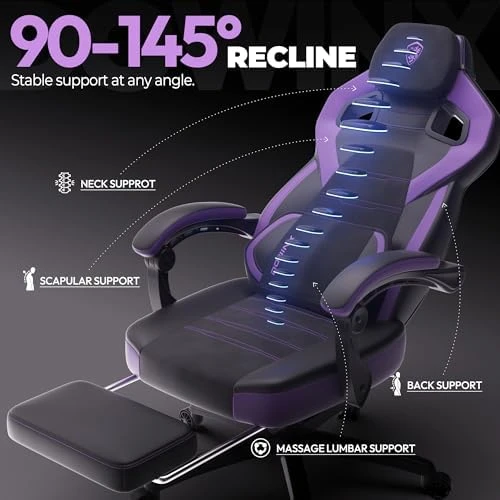 PU Leather Gaming Chair with Footrest — Smart Chairs, Dowinx