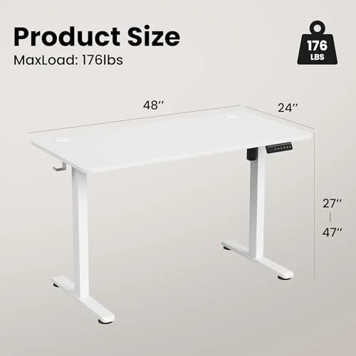 48 x 24 inches Electric Standing Desk — Standing Desk, Casaphoria