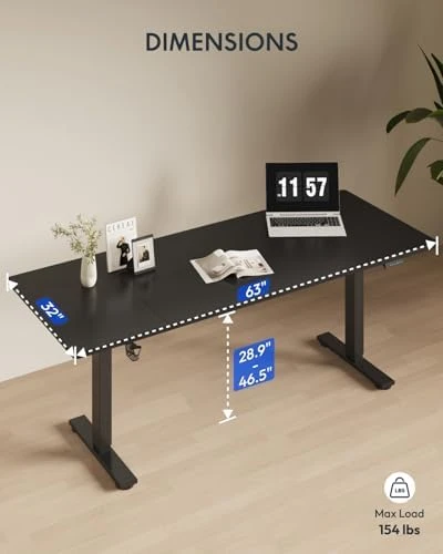 63x32 Inch Electric Large Standing Desk — Standing Desk, FLEXISPOT