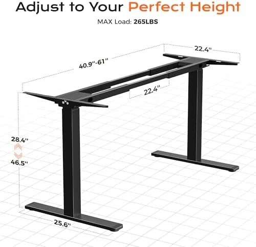 Dual Motor Electric Standing Desk Frame — Standing Desk, Huuger
