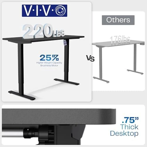 Electric Standing Adjustable Gaming Desk with Hidden Cable Trays — Standing Desk, VIVO