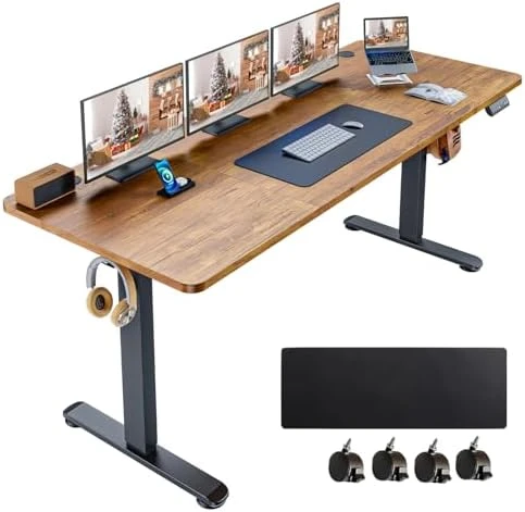 Electric Standing Desk 70 x 27 Inches Adjustable Height — Standing Desk, KORGOL