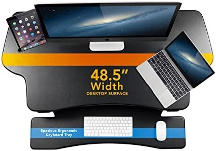 Electric Standing Desk Converter for Dual Monitors — Standing Desk, Mount-It!