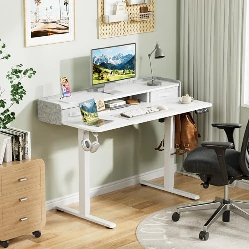 Electric Standing Desk with 2 Drawers, Adjustable Height Computer Desk with Storage — Standing Desk, Homall