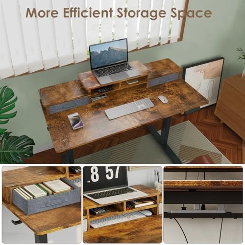 Electric Standing Desk with 2 Drawers — Standing Desk, DSNAPE