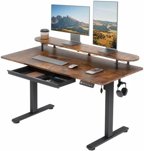 Electric Standing Desk with 2 Drawers — Standing Desk, DSNAPE