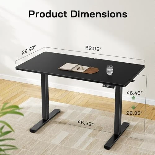 Electric Standing Desk with Deeper Tabletop & 4 Memory Presets — Standing Desk, Marsail