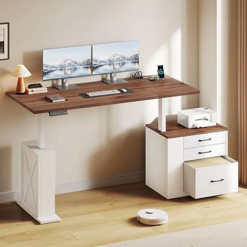 Electric Standing Desk with Drawers — Standing Desk, Homiflex