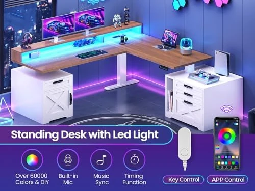 Farmhouse L Shaped Standing Desk — Standing Desk, SEDETA