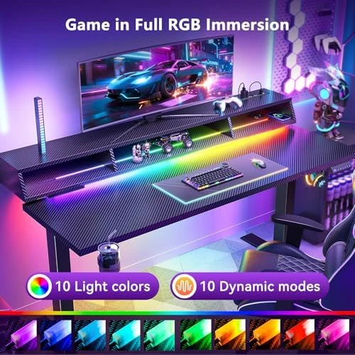 Gaming Standing Desk with LED Light — Standing Desk, OffiGo