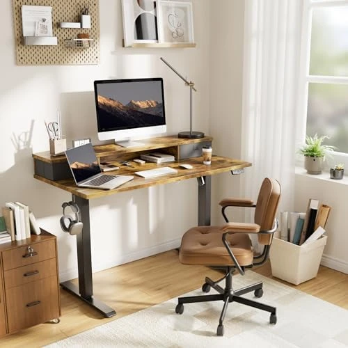Height Adjustable Electric Standing Desk with 2 Drawers and Splice Board — Standing Desk, Agilestic