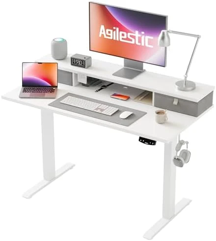 Height Adjustable Electric Standing Desk with 2 Drawers and Splice Board — Standing Desk, Agilestic