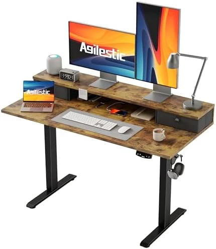 Height Adjustable Electric Standing Desk with 2 Drawers and Splice Board — Standing Desk, Agilestic