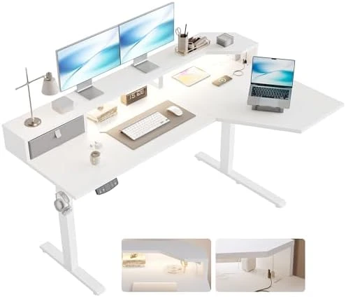 Height Adjustable Electric Standing Desk with 2 Drawers and Splice Board — Standing Desk, Agilestic