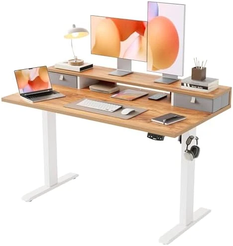Height Adjustable Electric Standing Desk with 2 Drawers and Splice Board — Standing Desk, Agilestic