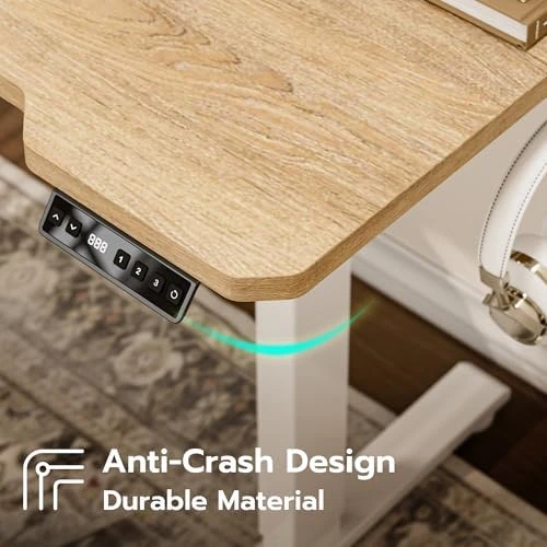 L-Shaped Electric Standing Desk with Hook & Cup Holder — Standing Desk, Acrolix