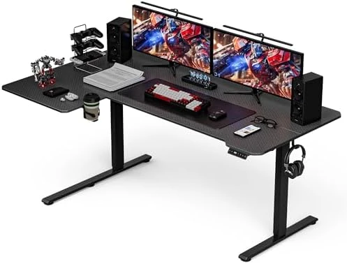 L-Shaped Electric Standing Desk with Hook & Cup Holder — Standing Desk, Acrolix