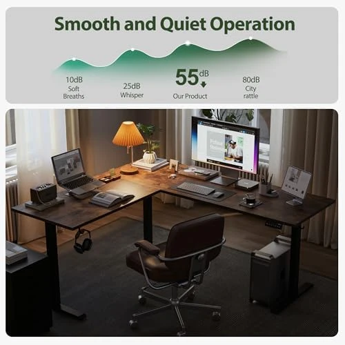 L Shaped Standing Desk 63 x 55 inch Adjustable Height, Electric Corner Standing Desk, Sit Stand Computer Table with... — Standing Desk, Agilestic