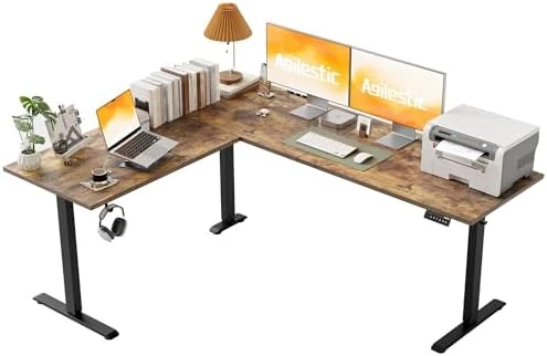 L Shaped Standing Desk 63 x 55 inch Adjustable Height, Electric Corner Standing Desk, Sit Stand Computer Table with... — Standing Desk, Agilestic