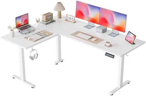 L Shaped Standing Desk 63 x 55 inch Adjustable Height, Electric Corner Standing Desk, Sit Stand Computer Table with... — Standing Desk, Agilestic
