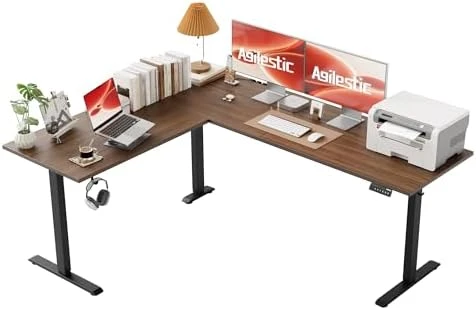L Shaped Standing Desk 63 x 55 inch Adjustable Height, Electric Corner Standing Desk, Sit Stand Computer Table with... — Standing Desk, Agilestic