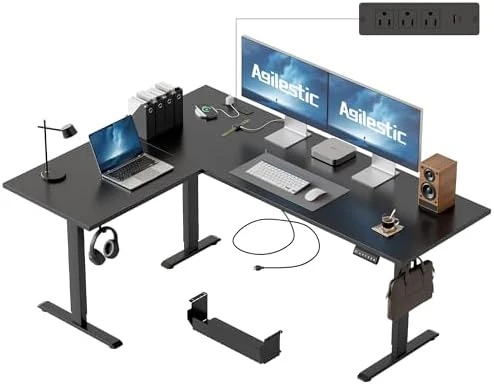 L Shaped Standing Desk 63 x 55 inch Adjustable Height, Electric Corner Standing Desk, Sit Stand Computer Table with... — Standing Desk, Agilestic