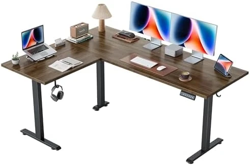 L Shaped Standing Desk 63 x 55 inch Adjustable Height, Electric Corner Standing Desk, Sit Stand Computer Table with... — Standing Desk, Agilestic