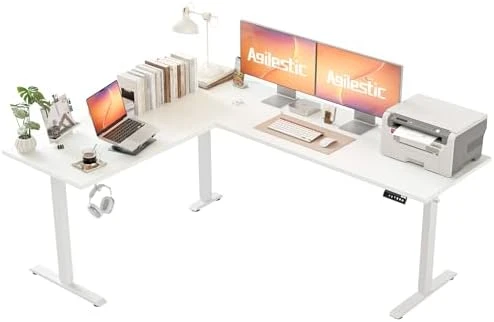 L Shaped Standing Desk 63 x 55 inch Adjustable Height, Electric Corner Standing Desk, Sit Stand Computer Table with... — Standing Desk, Agilestic